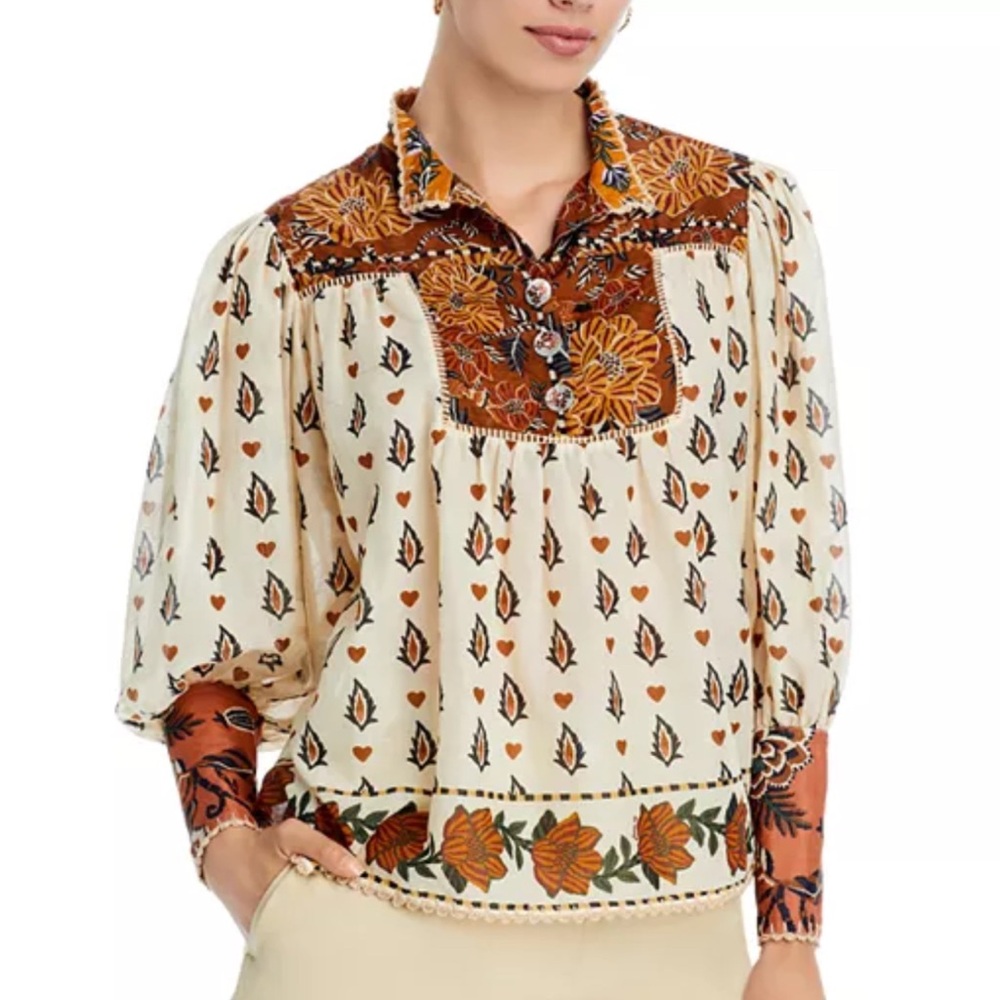Farm Rio Floral Ainika blouse xxs xs new